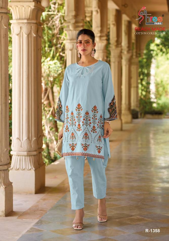 R 1358 By Shree Cambric Cotton Pakistani Readymade Suits Wholesalers In Delhi
